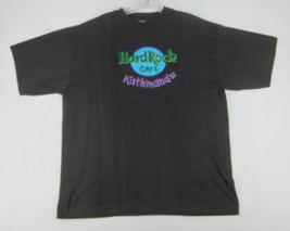 HARD ROCK Cafe T Shirt (L) KATHMANDU Embroidered 3D Logo Black 100% Cott... - £17.54 GBP