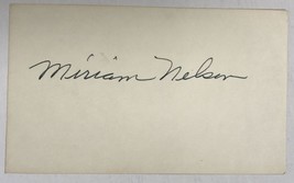Miriam Nelson (d. 2018) Signed Autographed Vintage 3x5 Index Card - £15.97 GBP