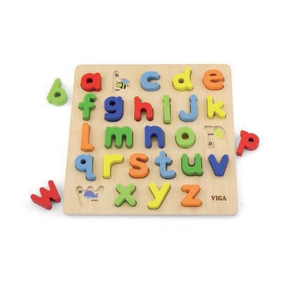 Primary image for Viga Wooden Block Puzzle Alphabet Lower Case