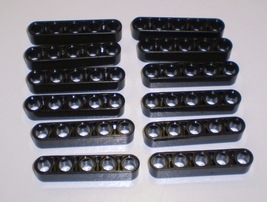 12 Used Lego 1 x 5 Black Technic Bricks Liftarm Thick 32316 - £7.95 GBP