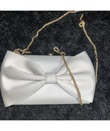 Isaac Mizrahi Bow Clutch Purse Detachable Chain Crossbody Strap Silky Bag - $1,785.89 MXN