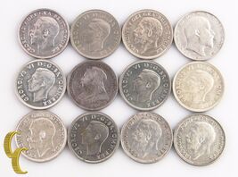 1900-1951 Great Britain 1 Shilling Lot (VF-BU, 12 coins) Victoria Edward... - $554.87