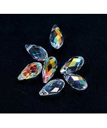 10 Clear Teardrop Beads Glass Briolette Crystal Faceted 13mm Jewelry Sup... - $8.57 CAD