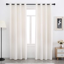 Cream White Velvet Curtains 84 Inches Long Soft Velvet Curtains Grommet Velvet - £35.67 GBP