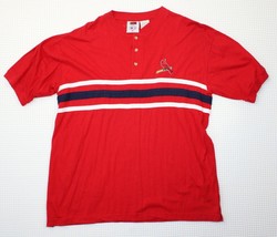 Vintage Iron Knights St. Louis Cardinals Red w Blue White Stripe Large Shirt Men - £16.80 GBP