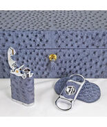 Brizard American Blue Jeans Ostrich Humidor with Table Lighter &amp; V-cutte... - $50,636.52 MXN