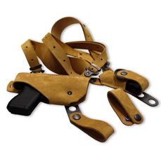 Fits Springfield Hellcat 9mm 3”BBL Suede Shoulder Holster Single Mag #1524# image 8