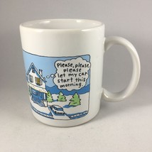 Vintage Illustrated Shoebox Greetings Hallmark Cartoon &quot;Snow Day&quot; Coffee Mug - £11.14 GBP