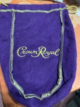 Crown Royal Purple &amp; Gold Drawstring Bag w Logo Med Size 7 x 9 Cloth Embroidered - £5.44 GBP