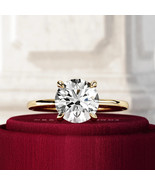 Lab Grown 2.00 Carat Round Brilliant Diamond Dainty Paved Prong Engageme... - €1.620,85 EUR