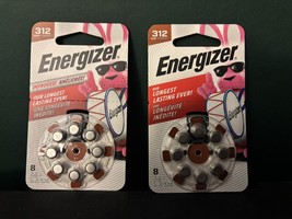 Lot Of 2 Energizer 8-pack Size 312 Hearing Aid Batteries NEW EXP 2-2027 - £5.06 GBP