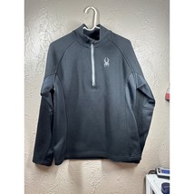 Spyder Sweater Mens Large Black Half Zip Mock Neck Knit Pullover Casual ... - $613.68 MXN