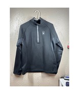 Spyder Sweater Mens Large Black Half Zip Mock Neck Knit Pullover Casual ... - $613.68 MXN