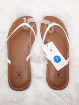 Shade &amp; Shore Women&#39;s Faux Leather Flip Flop Sandals &quot;Coral&quot; (Size 7) Brand New - £7.58 GBP