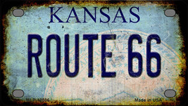 Route 66 Kansas Rusty Novelty Mini Metal License Plate Tag - £11.74 GBP