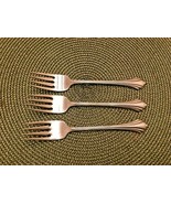 Lot of 3 Oneida Bancroft Stainless Salad Fork 6 3/4&quot; USA - $10.89