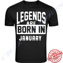 Legends Are Born In January Birthday Month Humor Men Black T-SHIRT Father&#39;s Day - £5.49 GBP