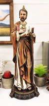 Apostle Saint Jude Thaddeus With Holy Spirit Fire Wearing Brown Robe Figurine - £26.37 GBP