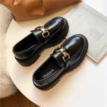 Ing and autumn new women s flat shoes ladies leather platform shoes casual buckle shoes thumb200
