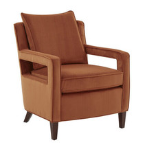 Burnt Orange Velvet Accent Arm Chair - £460.65 GBP