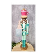 Martha Stewart Christmas Cocoa Mug Nutcracker Pink Teal Blue Figurine 17... - $48.00