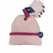 Winter Essentials Kids 2-Piece Set Pink Knit Beanie &amp; Gloves Set - $261.52 MXN