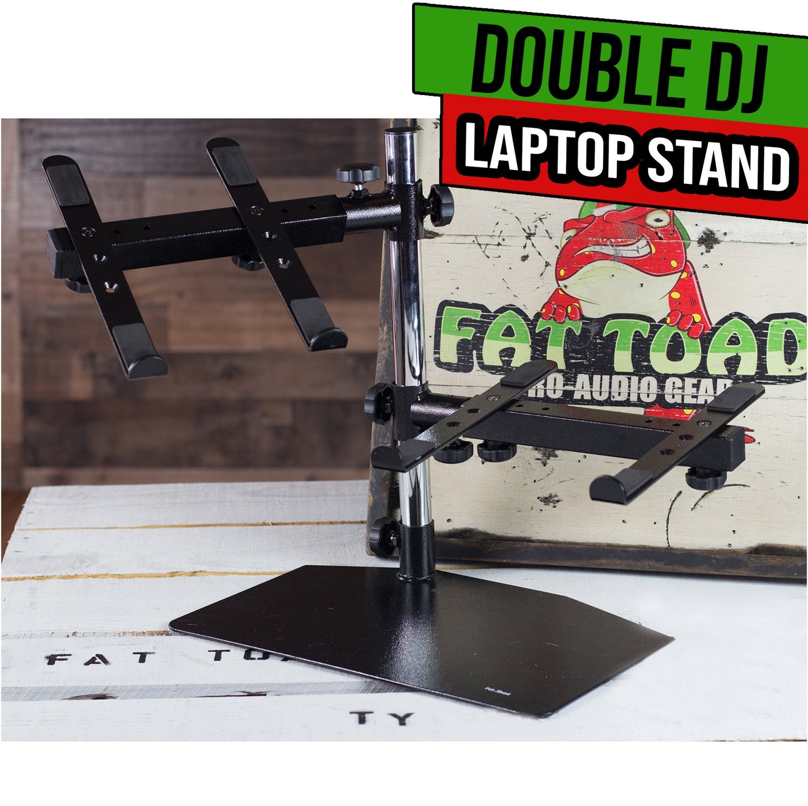 Double DJ Laptop Stand by FAT TOAD | 2 Tier PC Table Holder | Portable Computer