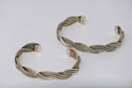 CII Designer Signed 925 Sterling Silver Twisted Rope Cuff Bracelets - £79.00 GBP