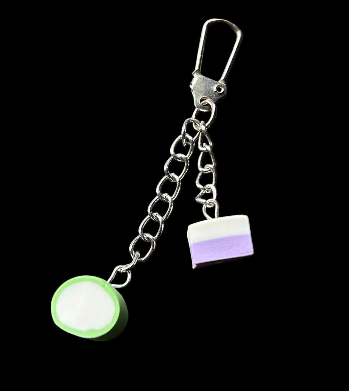 Unique DOLLY MIXTURE DOUBLE KEYRING gift bag CANDY keychain SWEET retro ... - $11.62