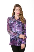 High Secret Women&#39;s Animal Print Blouse Purple - $47.52