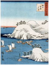 2413 Snowy mountains by sea landscape quality 18x24 Poster.Japan Room Home Decor - $28.00