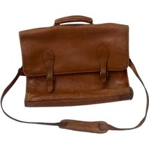 Schlesinger 17&quot; Leather Briefcase Classic Flap 814 Bristol Cognac Brown Unisex - £45.05 GBP
