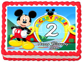 MICKEY MOUSE Club house Edible cake topper Image Birthday party decoration - £5.22 GBP+