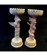 Paire d&#39;anciens bougeoirs figuratifs en bronze figurine dragon et oiseau - $4,563.90 MXN