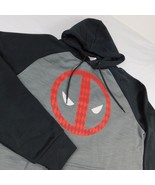 Deadpool Marvel Gray Black Hoodie Sweatshirt  Sz L - £26.67 GBP