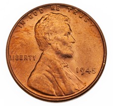 1945 Lincoln Cents Original Rouleau Choix / Gem Bu Rouge Couleur,Terrific - $125.92