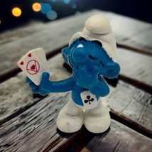 VTG Schleich 1978 Peyo Smurf Card Player Hearts Clubs Character Figure T... - $6.68