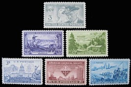 1951 Year Set of 6 Commemorative Stamps Mint NH - Stuart Katz - £4.39 GBP