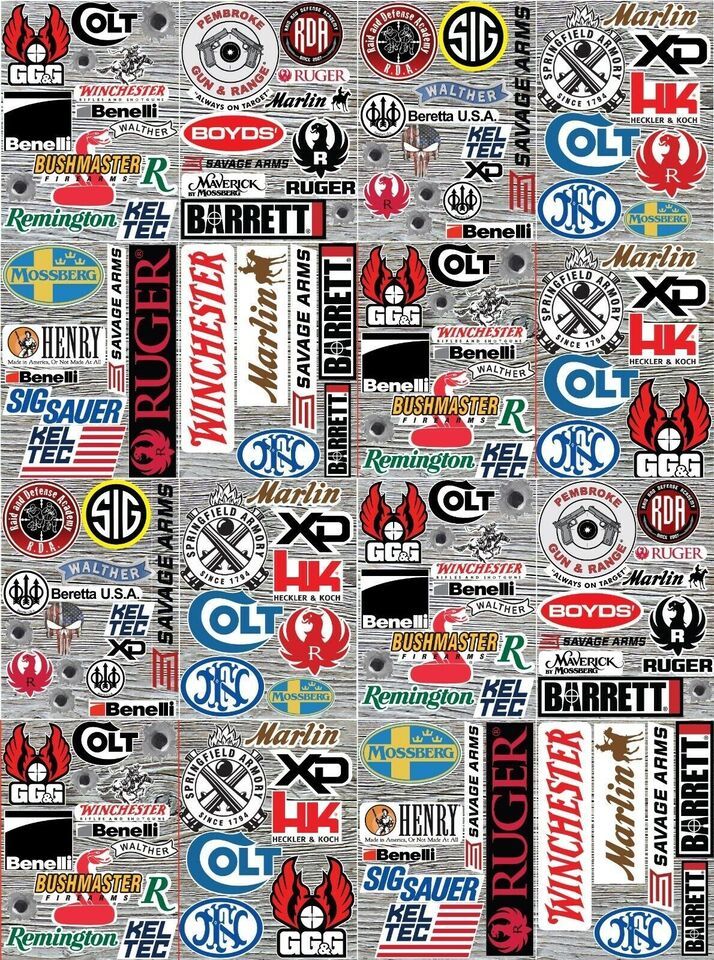 10+ Assorted Gun Pistol Rifle Hunting Decals Pack Lot 9mm AR + Random Ex... - $6.88