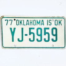 1977 United States Oklahoma Oklahoma County Passenger License Plate YJ-5959 - $18.80