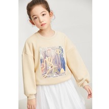 Amii Kids Girls Sweater 2022 Winter Warm Fleece Sweaters Teen Fashion Embroidery - £95.49 GBP