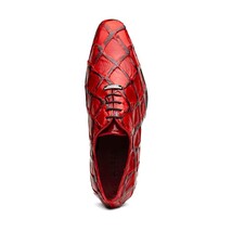Olivieri Genuine Pirarucu Exotic Lace up Oxford Shoes Red image 5