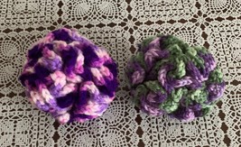 Handmade Crochet Purple Two Brain Ball Dog Cat Toys Soft Cuddly Washable... - $12.97