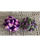 Handmade Crochet Purple Two Brain Ball Dog Cat Toys Soft Cuddly Washable... - £9.37 GBP