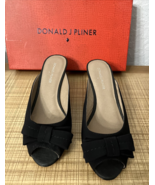DONALD PLINER Black Peep toe Patent Leather Covered Heel/Wedge Women&#39;s S... - £50.47 GBP