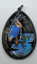 Antique Thomas L Mott TLM Large 2” Pendant Sterling Silver Butterfly Wing Art - £197.84 GBP