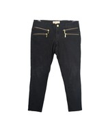 MICHAEL KORS Women&#39;s 8 Gold Zippers Black Stretch Crop Denim Jeans, 31x2... - $33.08 CAD