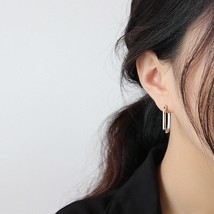 S&#39;STEEL 925 Silver Hoop Earrings For Women Gold Ellipse Aretes Boucle D&#39;oreille  - £16.51 GBP