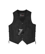 Men's Premium Black Textile Motorcycle 10 Pocket Vest with Dual Conceal ... - €61,61 EUR+
