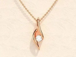 7mm GRA Certified Real Moissanite Tester Pass Solitaire Pendant 14K Gold Plated - £127.67 GBP
